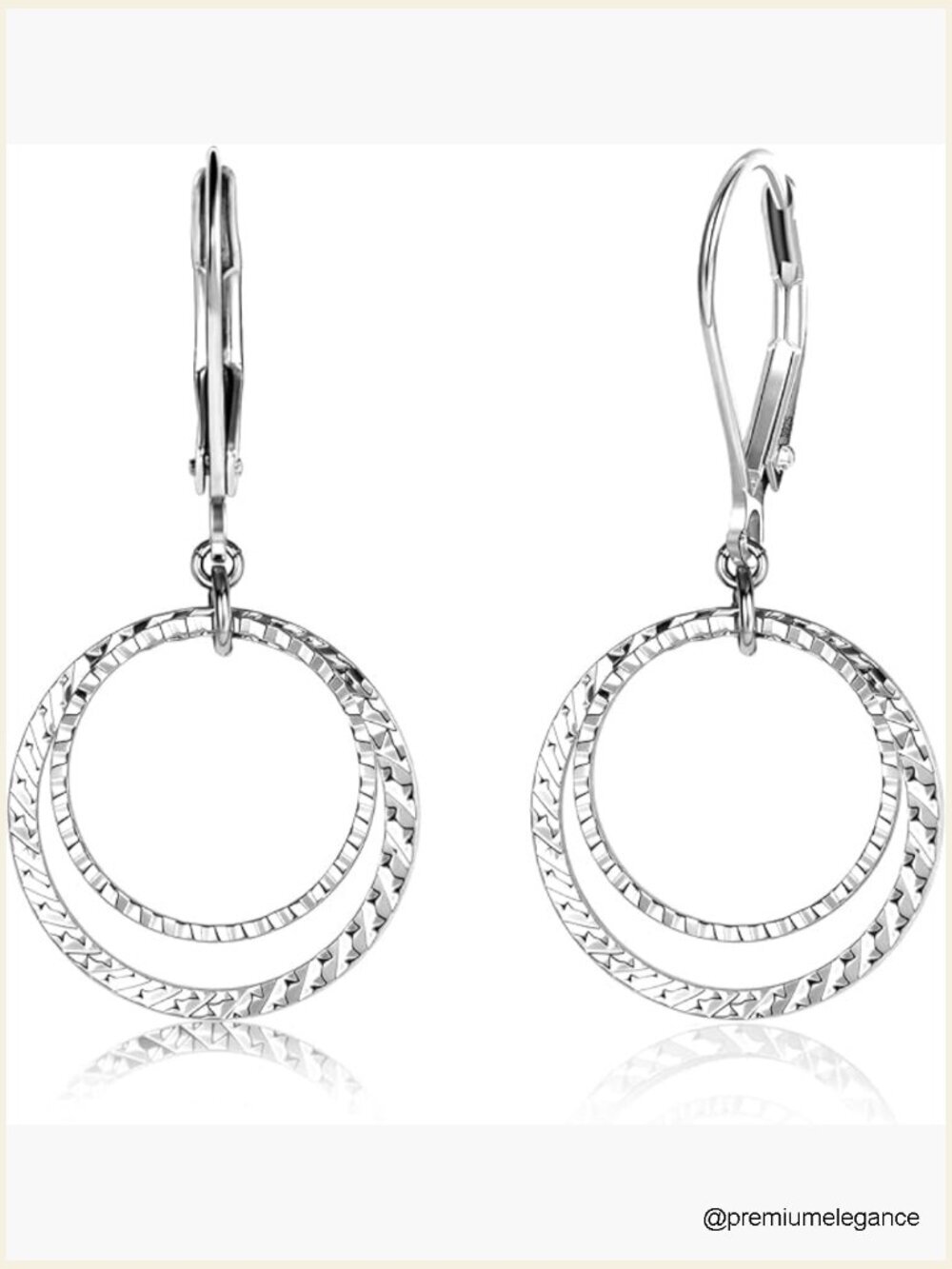Sterling Silver Circle Leverback Drop Dangle Earrings Hypoallergenic Hammered